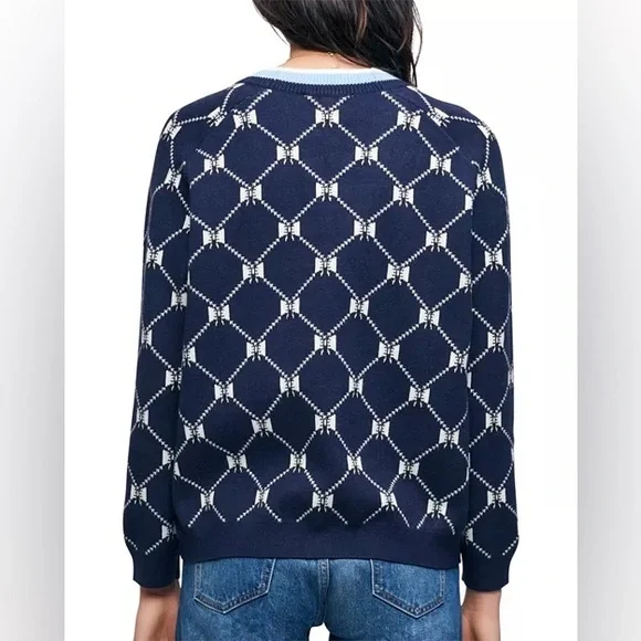 Maje Navy and Light Blue Cardigan - Picture 2 of 4